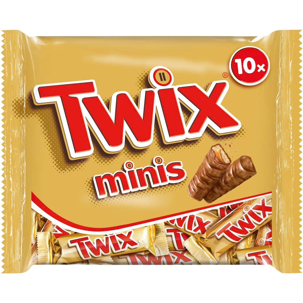 Pack de 10 Mini Twix – Biscuit, Caramel et Chocolat au Lait